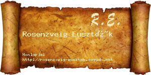 Rosenzveig Euszták névjegykártya